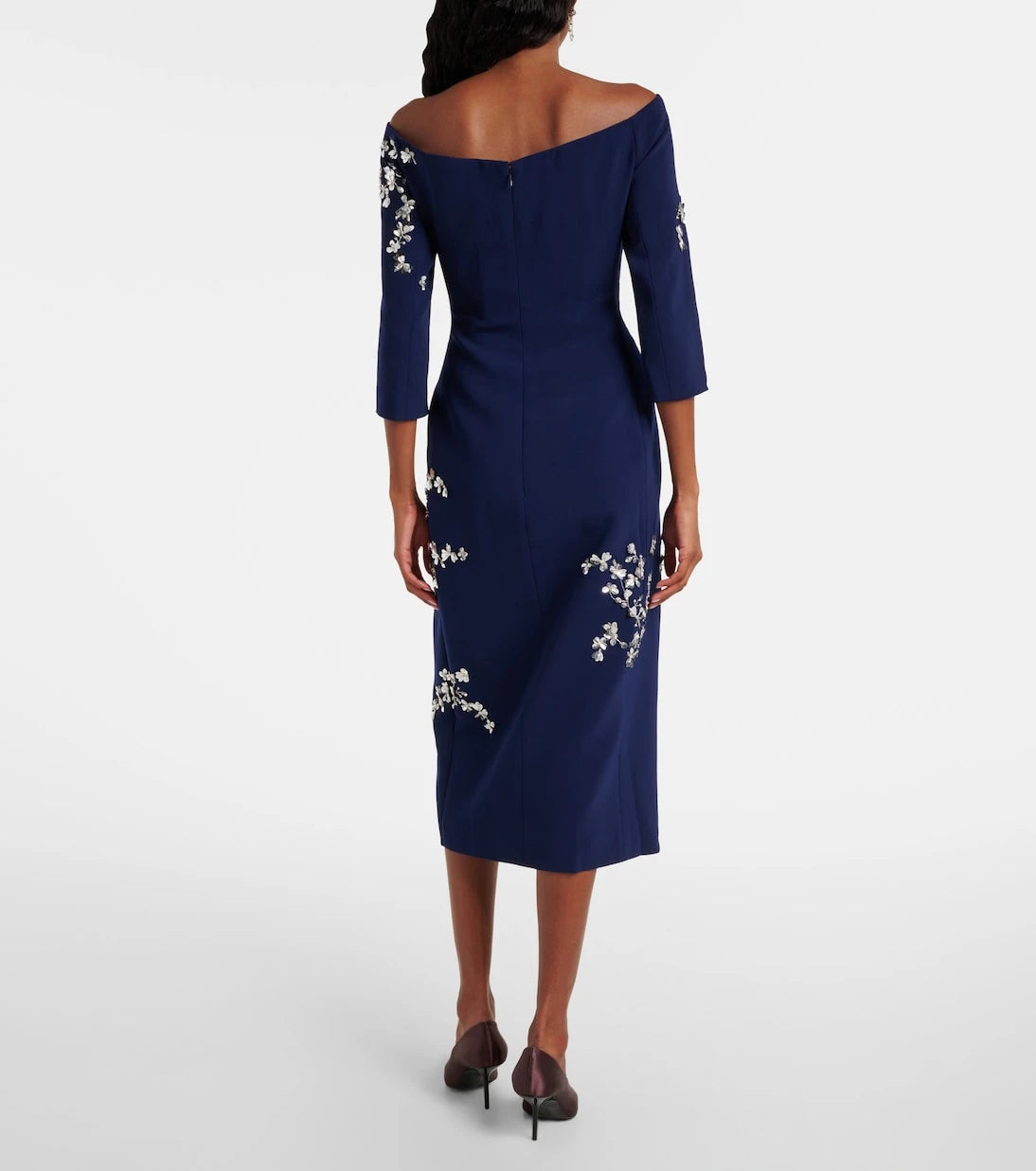 Carolina Herrera - Embellished off-shoulder midi dress