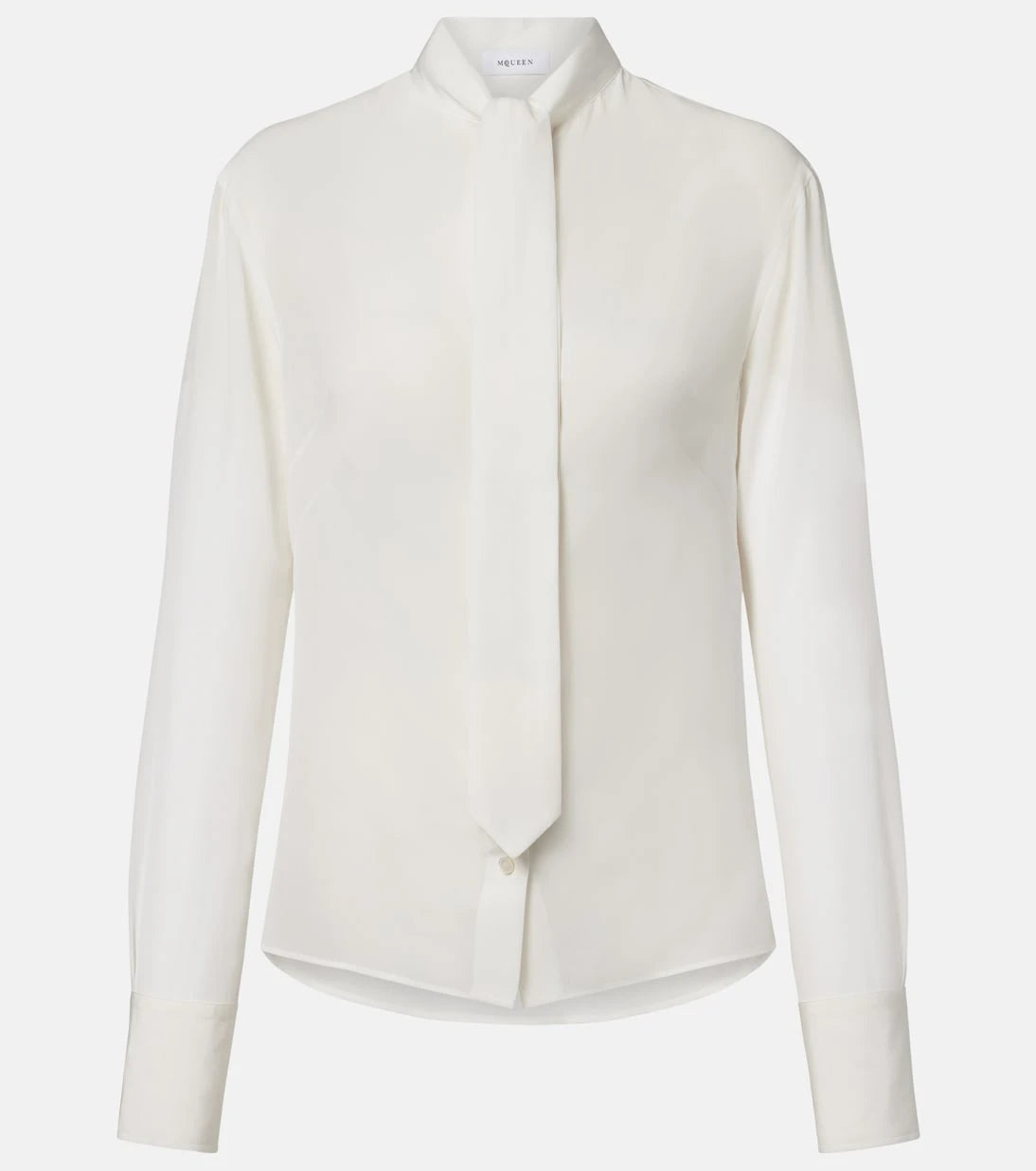 McQueen - Tie-neck crêpe de chine blouse