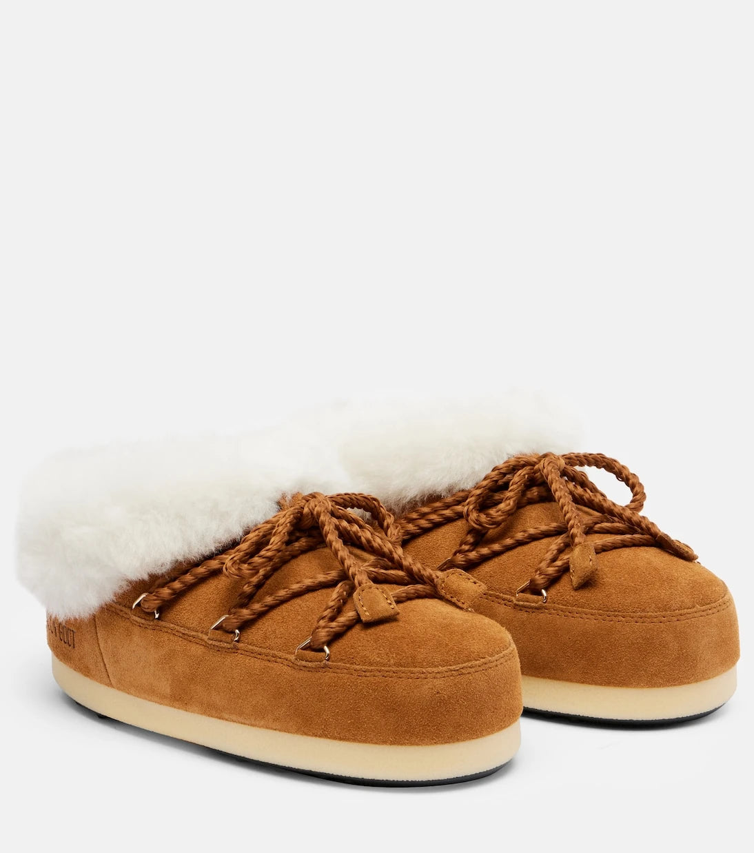 Moon Boot - EVX shearling-trimmed suede mules