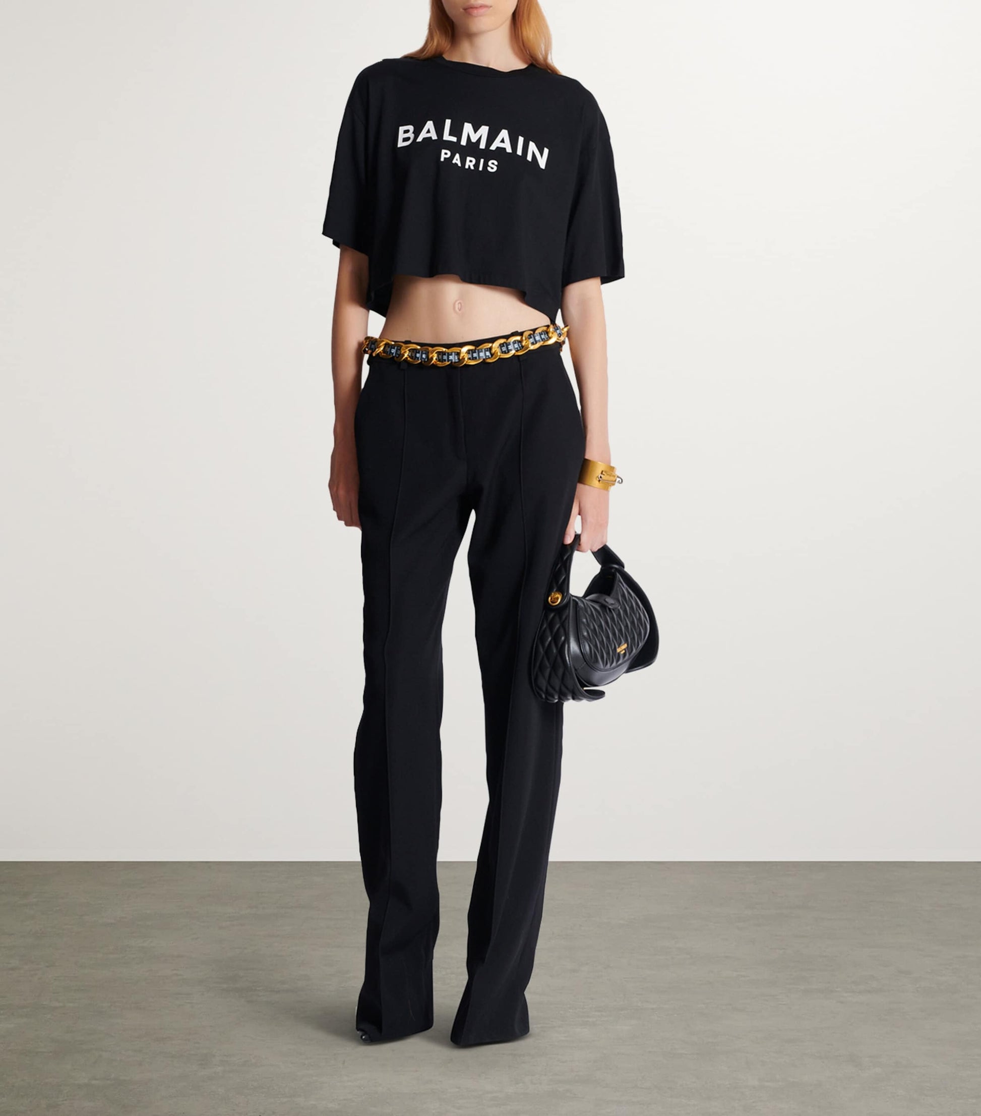 Black Cropped Logo T-Shirt