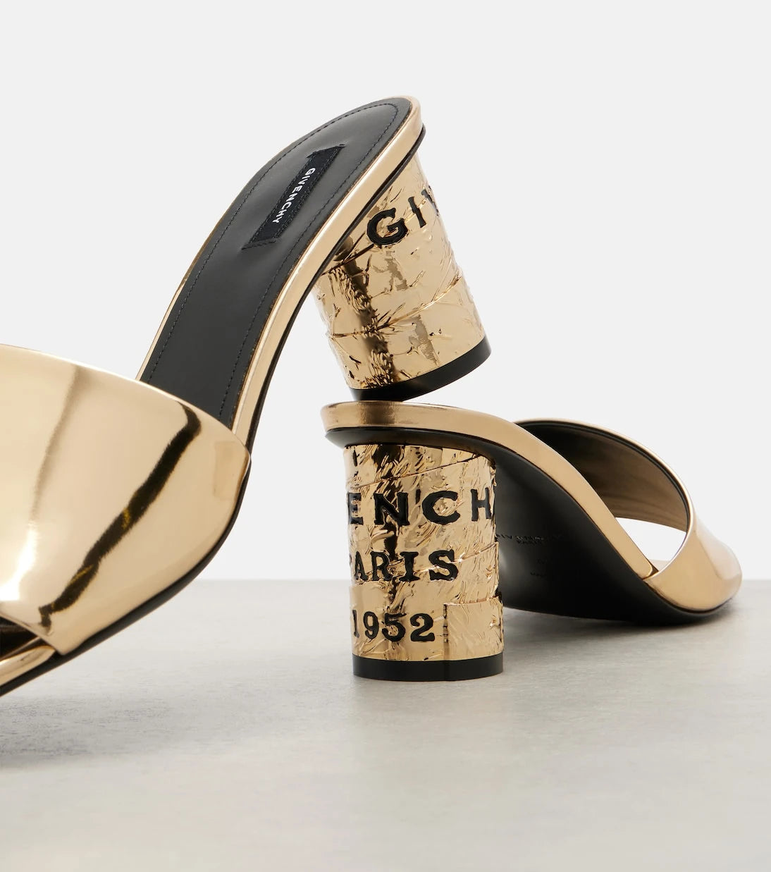 Givenchy - Tape 65 mirrored leather mules