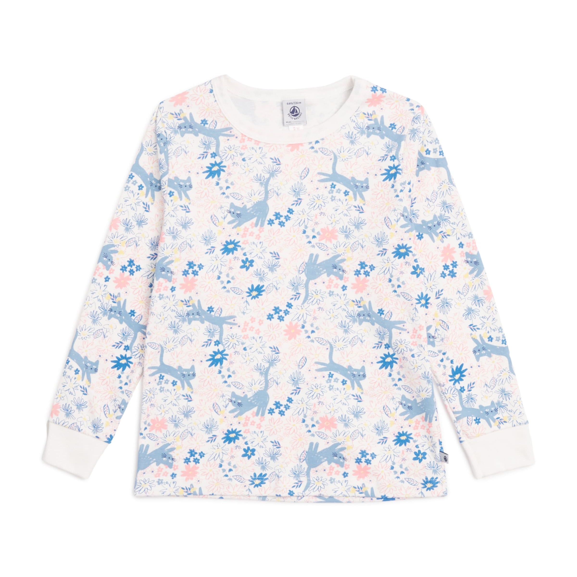 Petit Bateau Cotton Floral Pyjamas and Mask Set (3-12 Years)