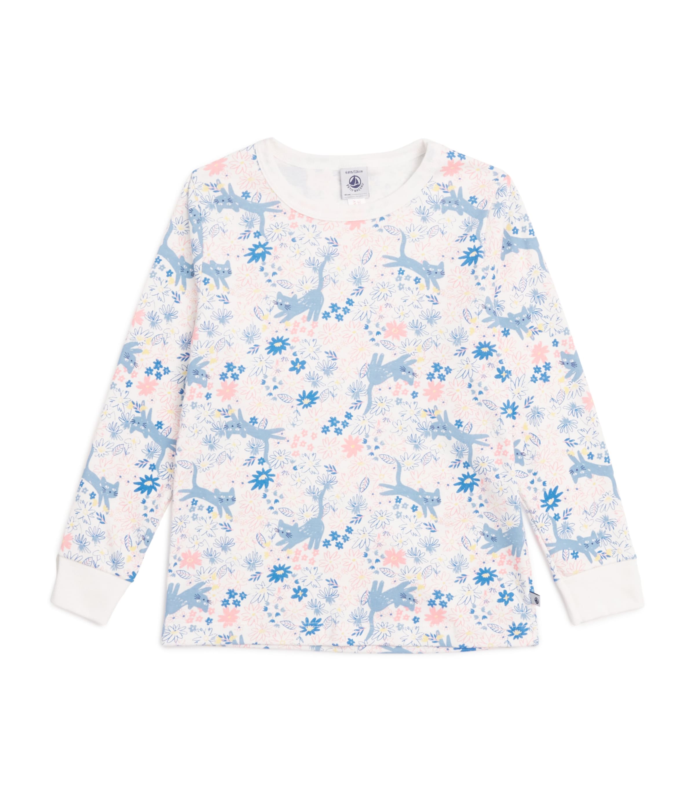 Petit Bateau Cotton Floral Pyjamas and Mask Set (3-12 Years)