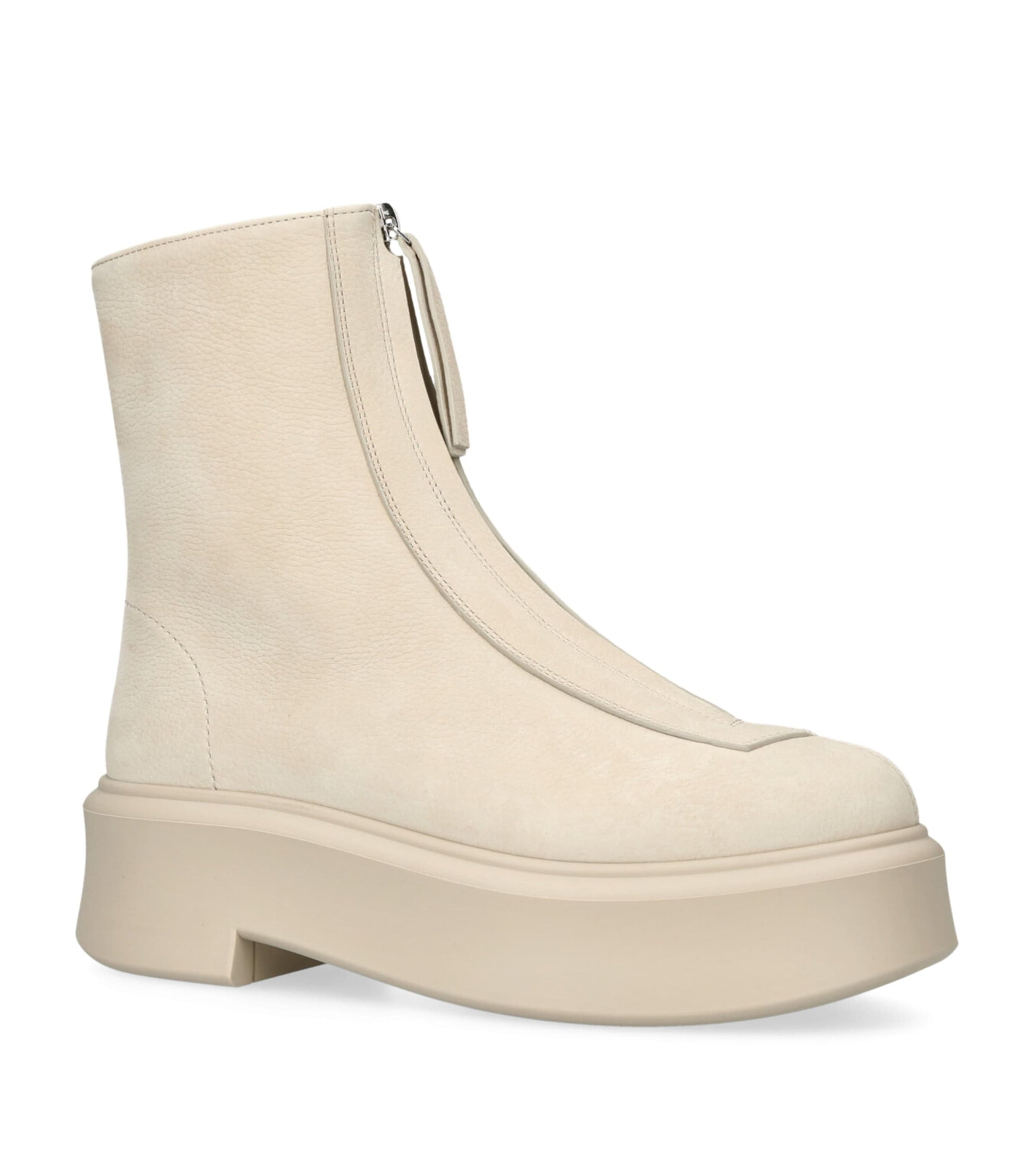 The Row Beige Zipped I Leather Boots
