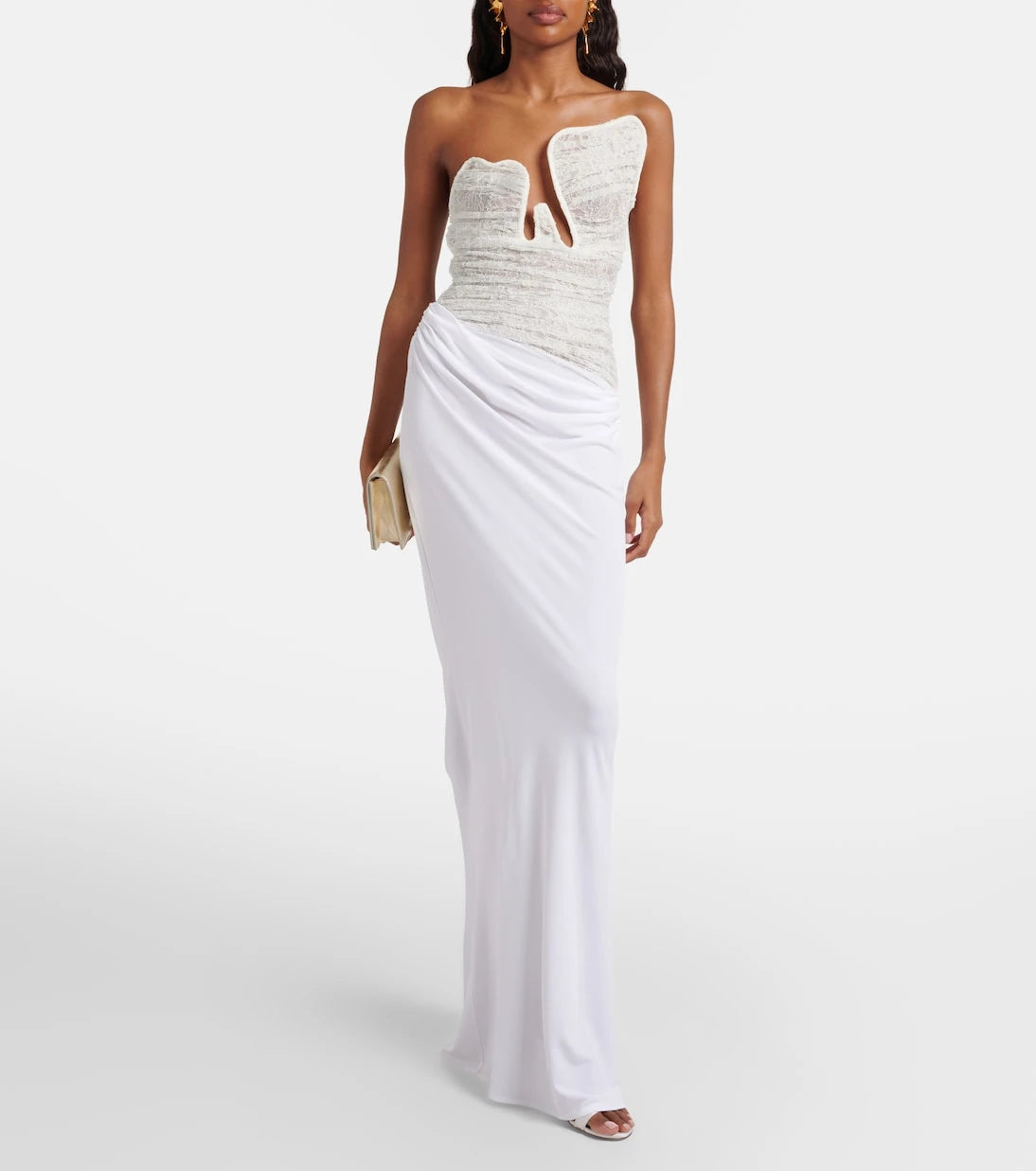 Christopher Esber - Salacia ruched lace and jersey gown