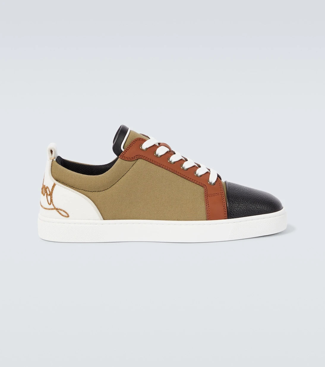 Christian Louboutin - Fun Louis Junior leather and canvas sneakers