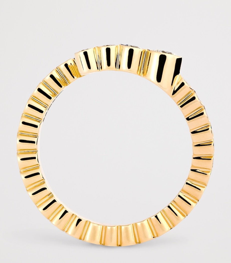 Yellow Gold and Diamond Ensemble ‘L’ Ring