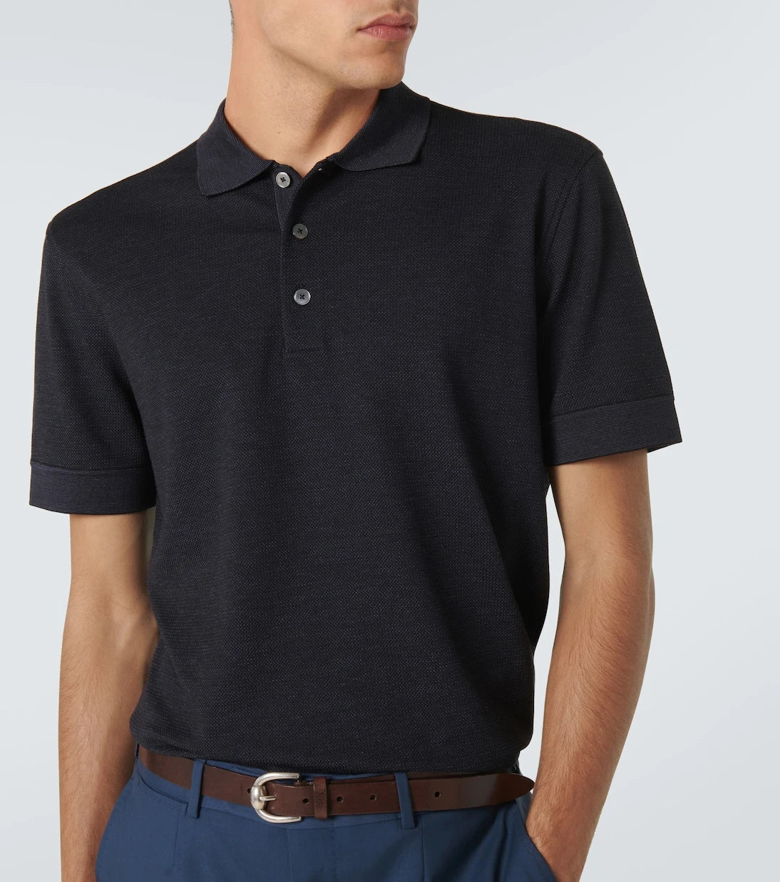 Zegna - Cotton and silk polo shirt
