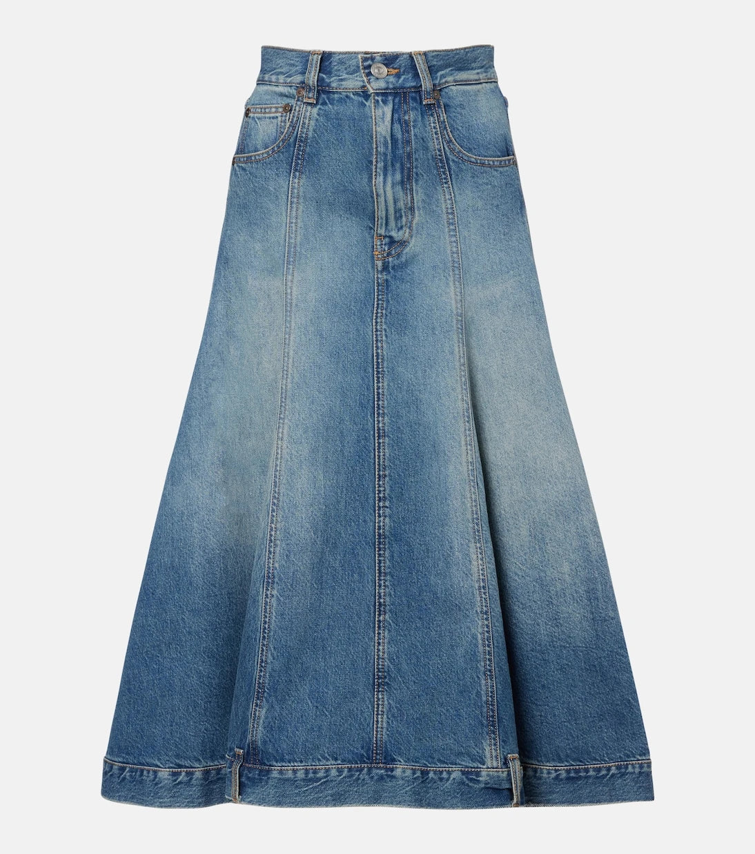 Victoria Beckham - Denim midi skirt