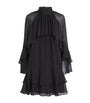 Veronica Beard Black Silk Tiered Adlington Mini Dress