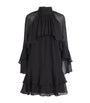 Veronica Beard Black Silk Tiered Adlington Mini Dress