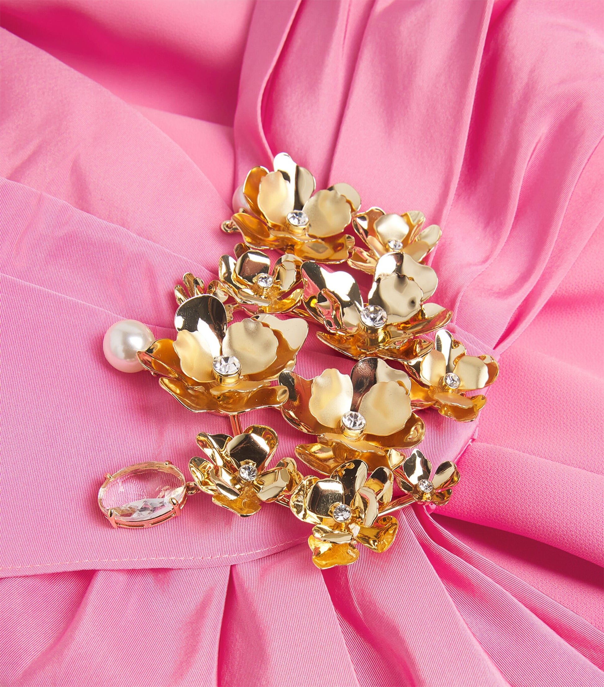 Carolina Herrera Pink Silk-Trim Cocktail Midi Dress