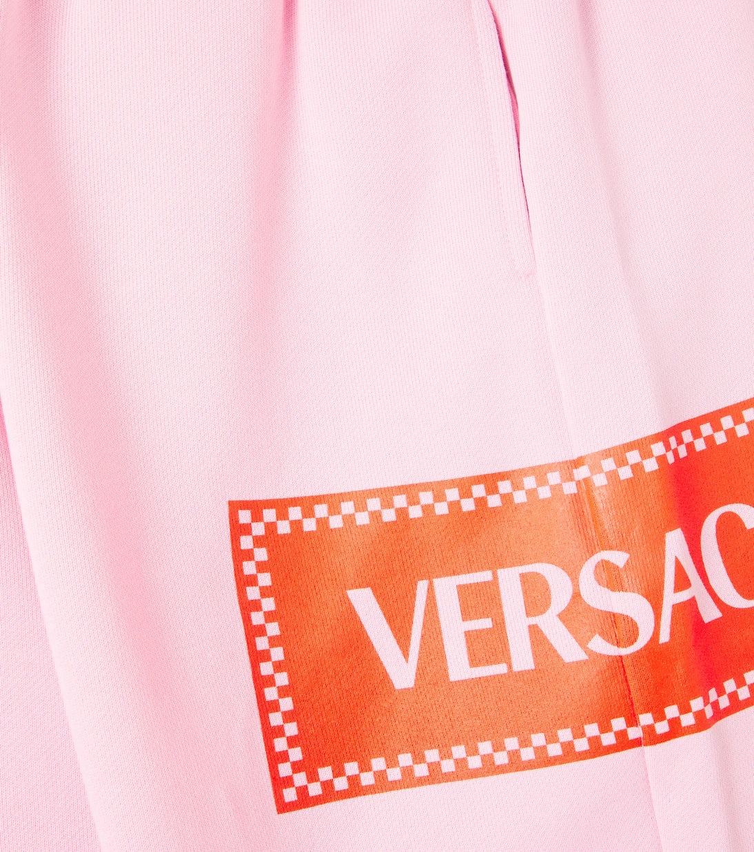 Versace Kids - بنطلون رياضي قطني جيرسي مزين بشعار الماركة