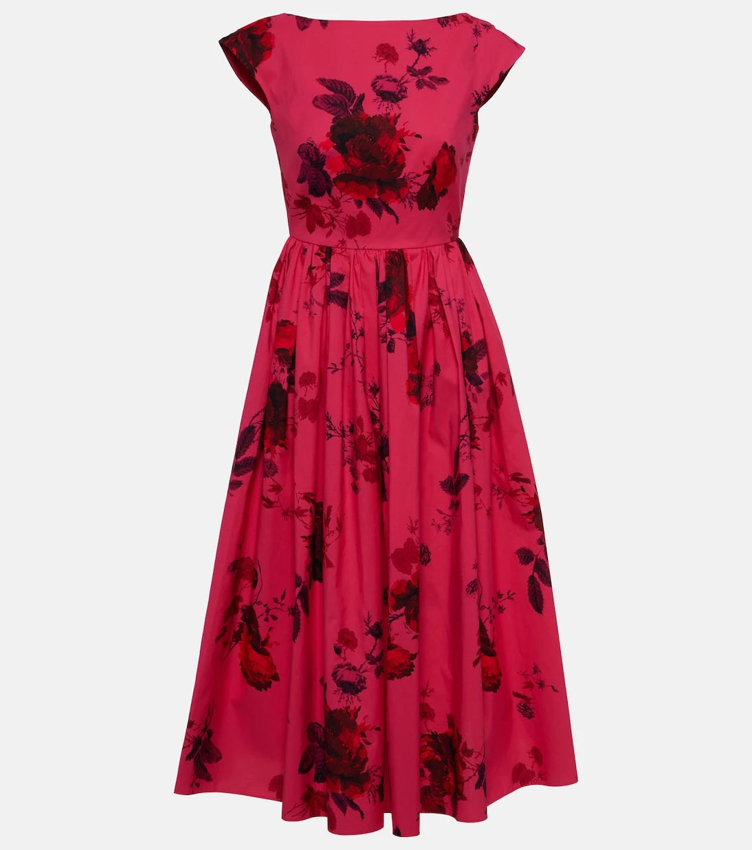 Erdem - Floral cotton faille midi dress