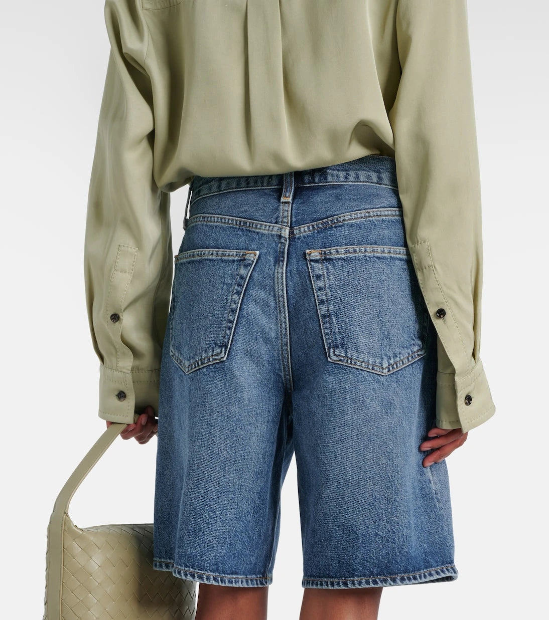 Agolde - Risha low-rise denim Bermuda shorts