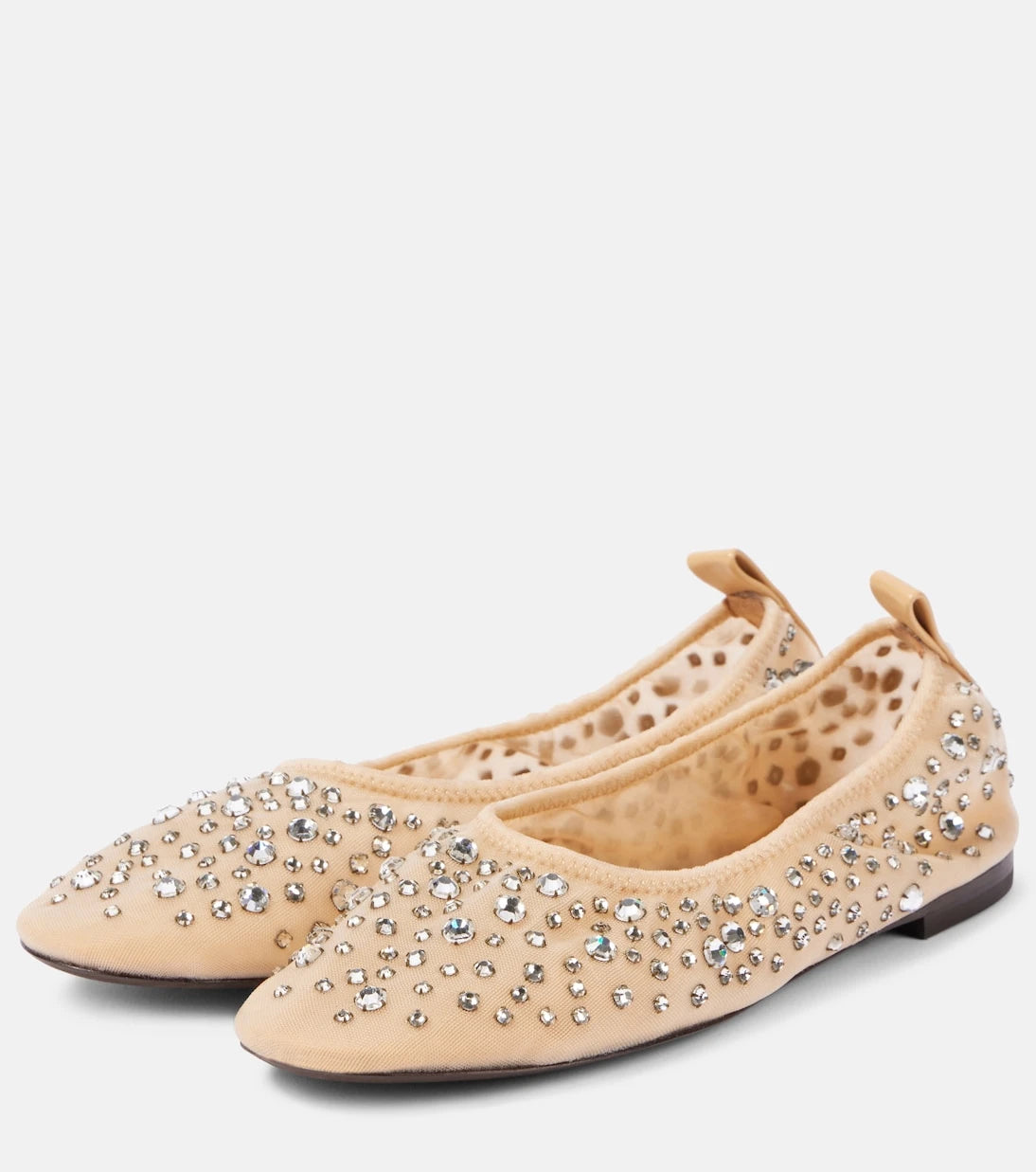 Tory Burch - Crystal-embellished mesh ballet flats