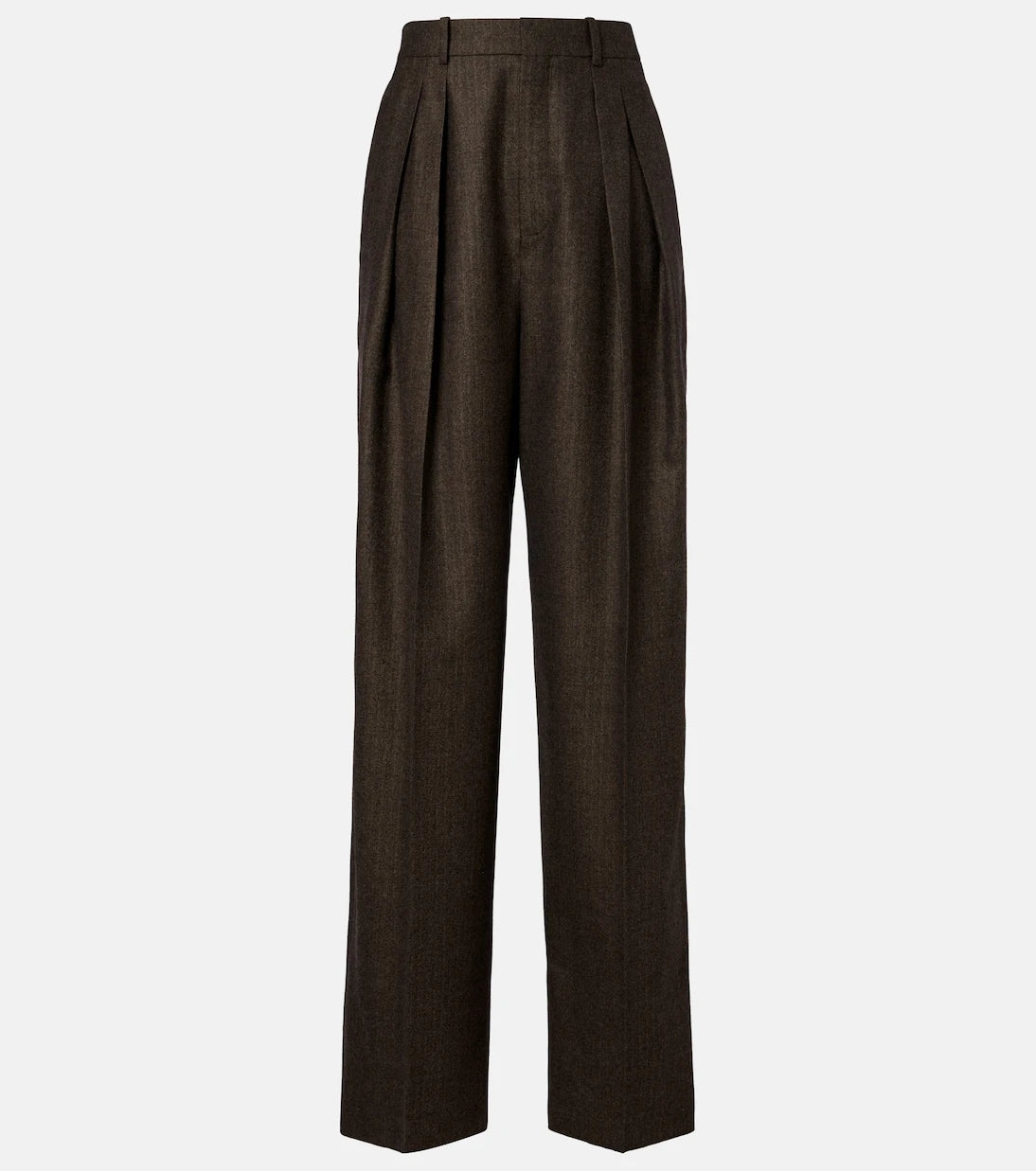Saint Laurent - Herringbone wool wide-leg pants