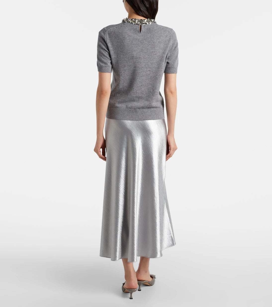 Tory Burch - Satin midi skirt