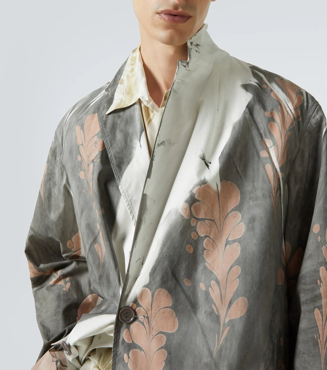 Dries Van Noten - Printed double-breasted cotton coat