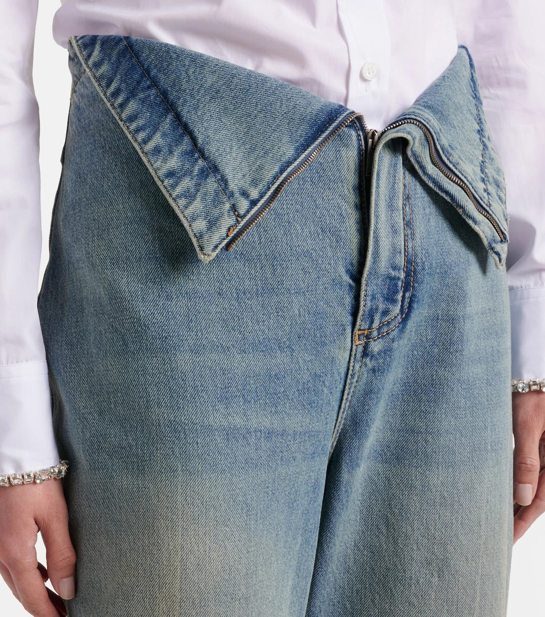McQueen - Yüksek belli geniş paça jean