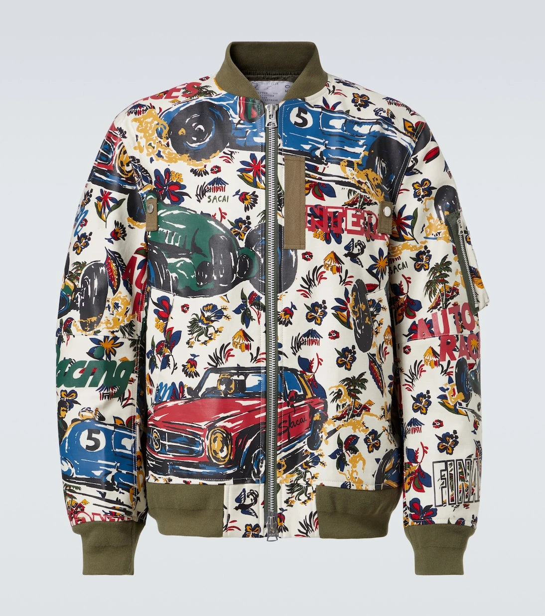 Sacai - Printed cotton bomber jacket