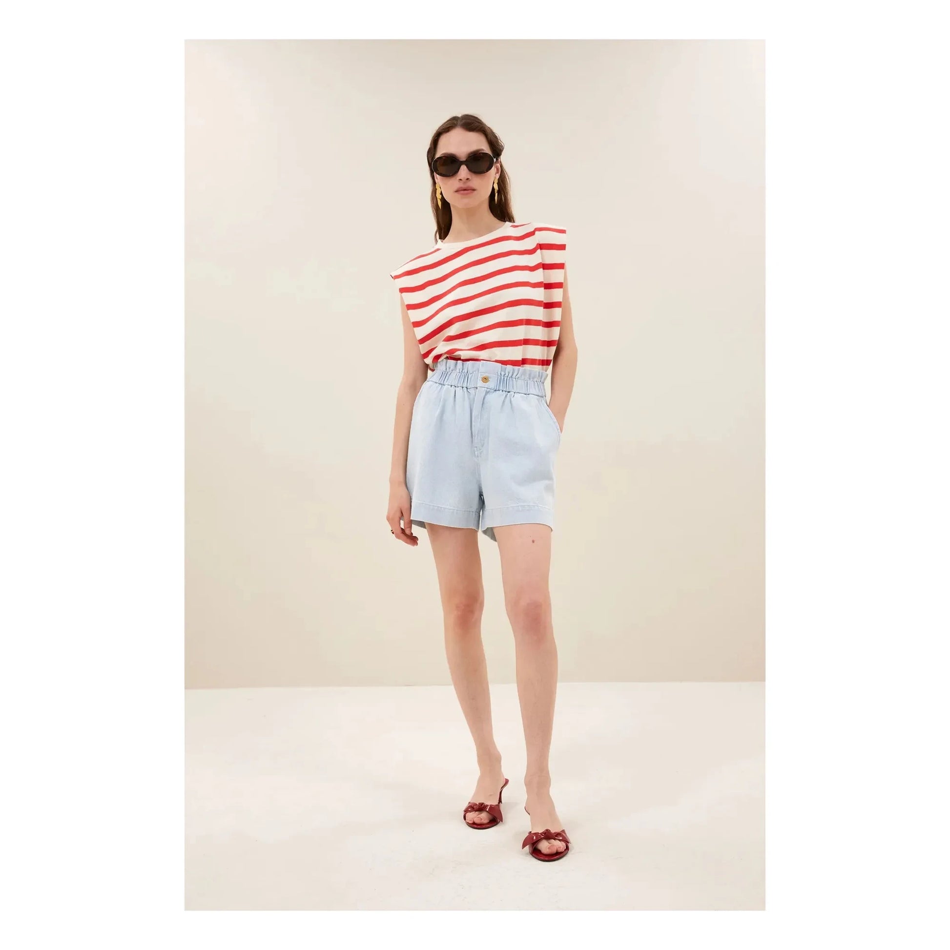 By Bar - Leon Cotton shorts | Denim blue