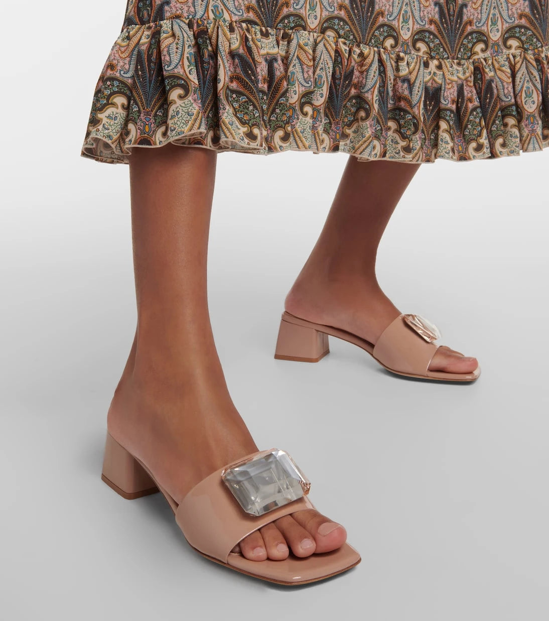 Gianvito Rossi - Jaipur embellished patent leather mules