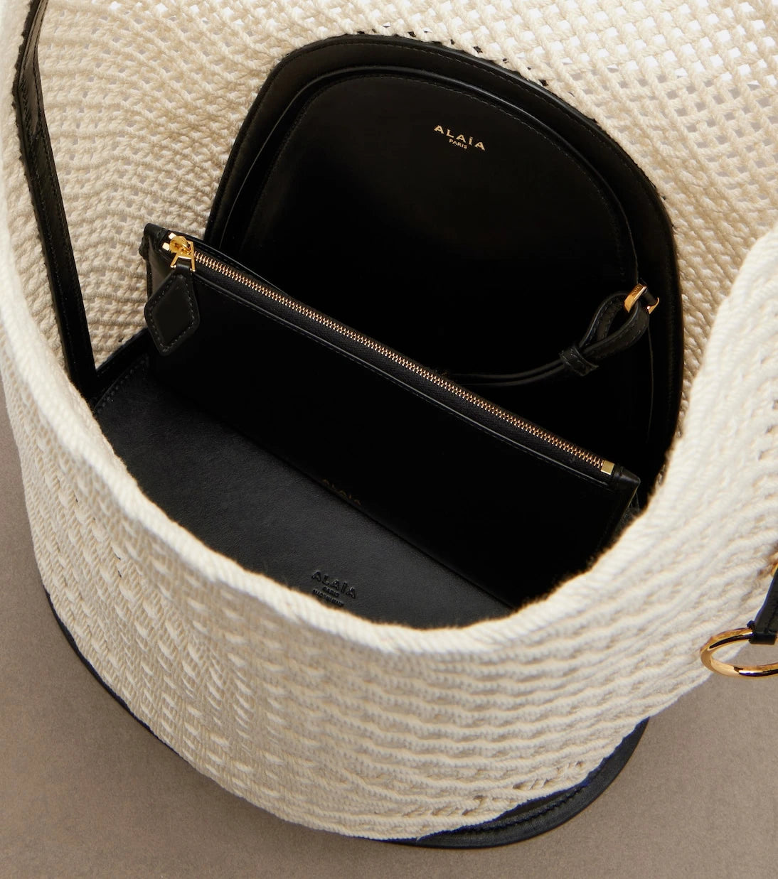 Alaïa - Hip Large leather-trimmed bucket bag