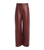 The Wide Leather Trousers SYRAH RED