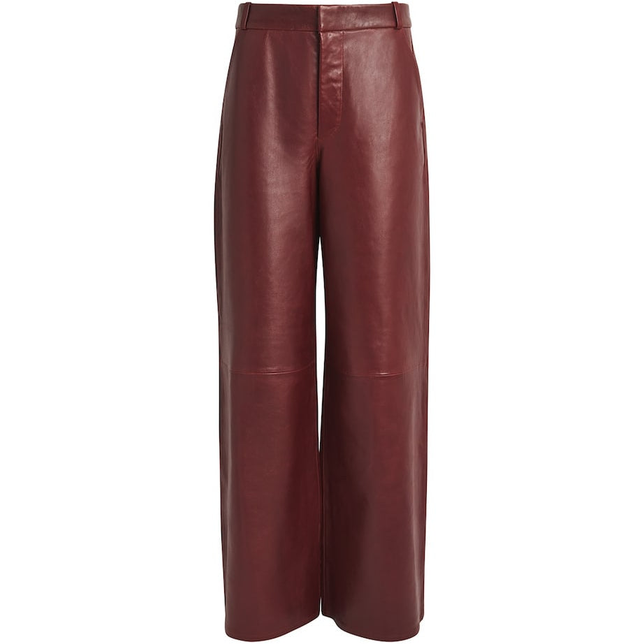 The Wide Leather Trousers SYRAH RED