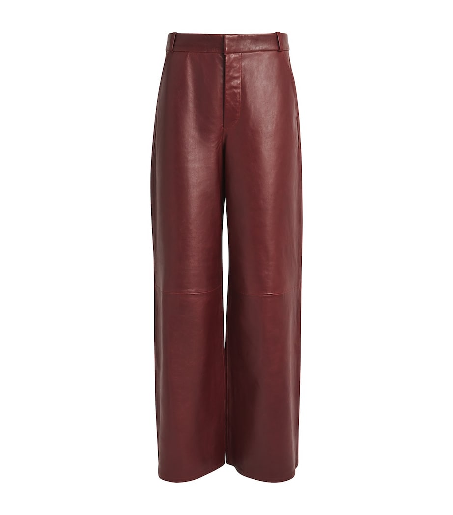The Wide Leather Trousers SYRAH RED