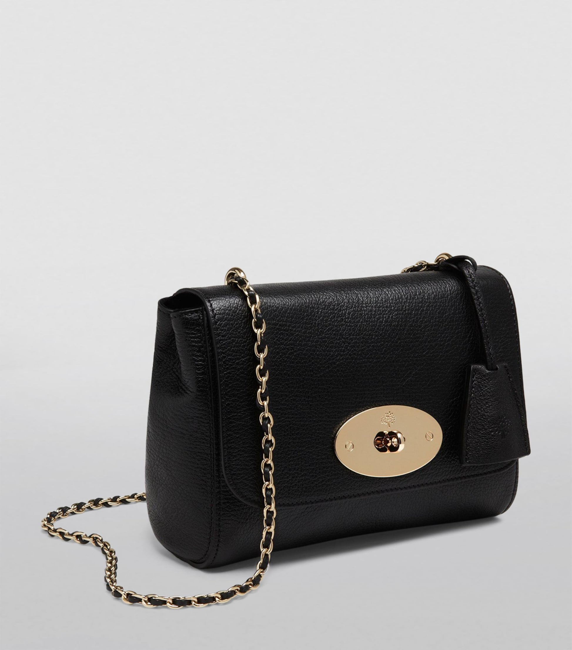 Black Leather Lily Shoulder Bag