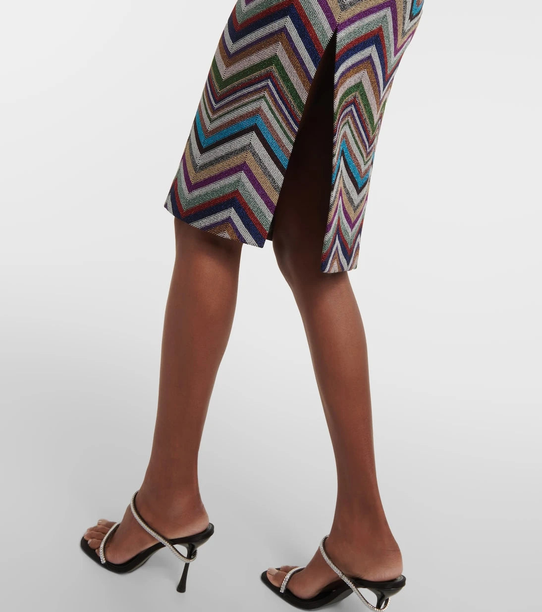 Missoni - تنورة قلم رصاص "زيج زاج" من مزيج الصوف