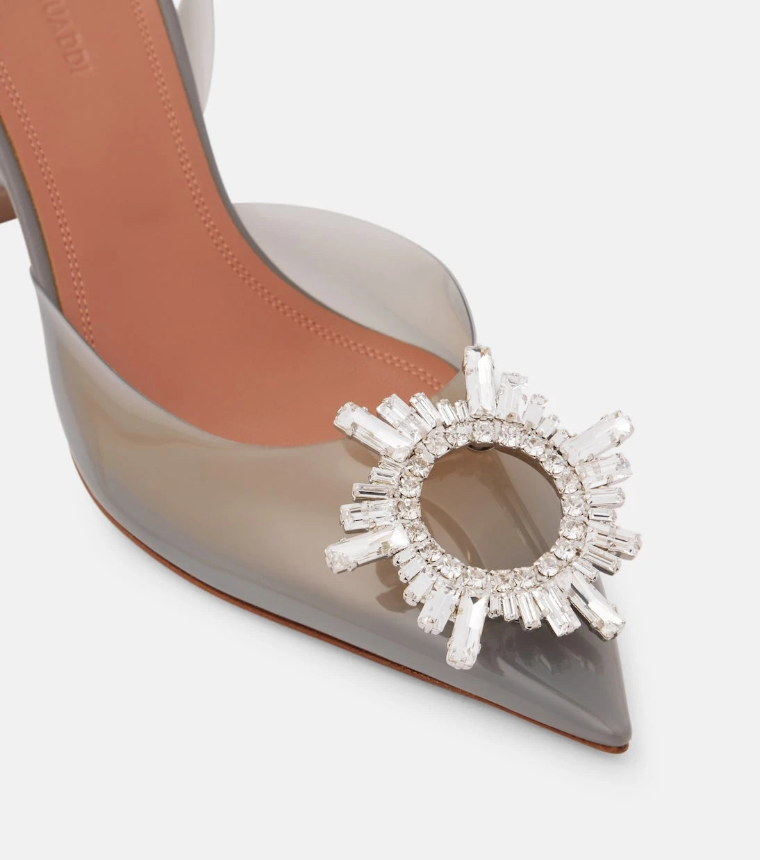 Amina Muaddi - Begum Glass 70 PVC slingback pumps