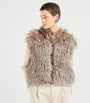 Brunello Cucinelli Beige Cashmere Shearling Gilet