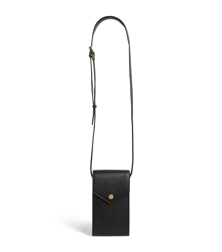 Black Leather Phone Pouch