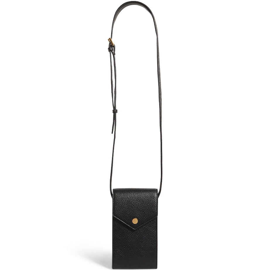 Black Leather Phone Pouch