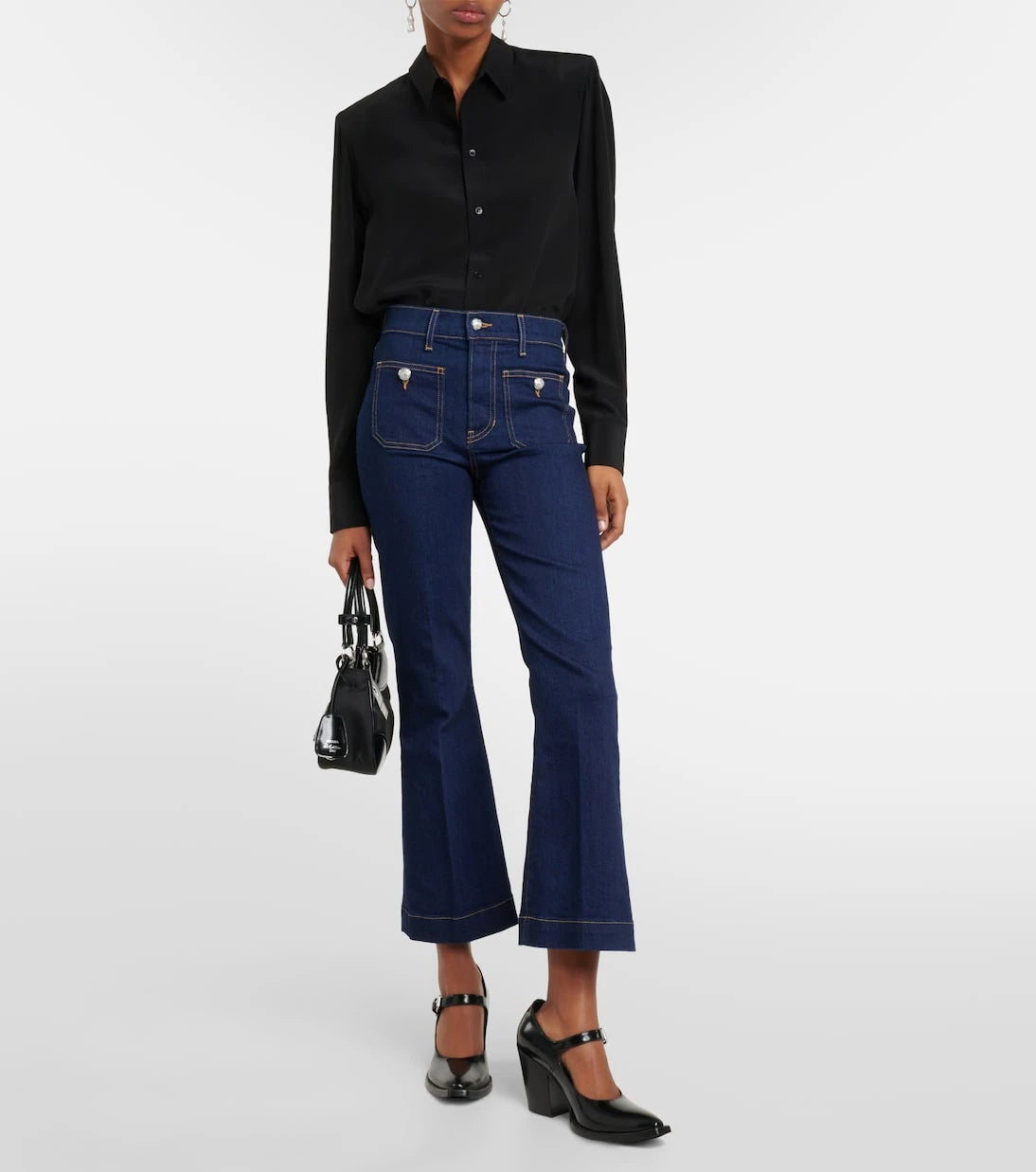 Veronica Beard - Carson cropped flared jeans
