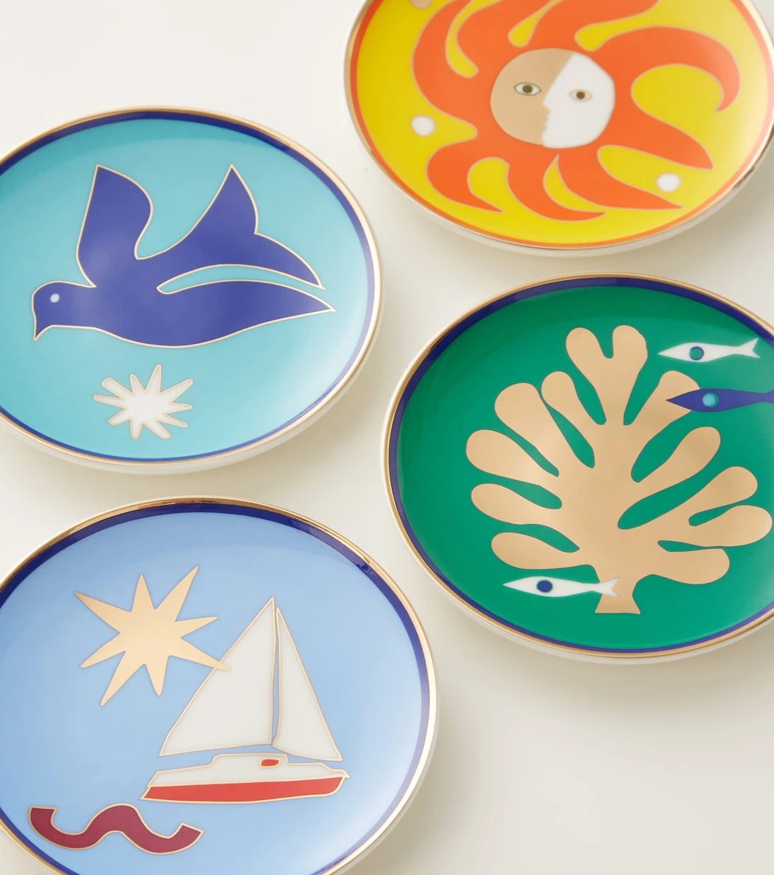 Jonathan Adler - Playa set of 4 porcelain coasters