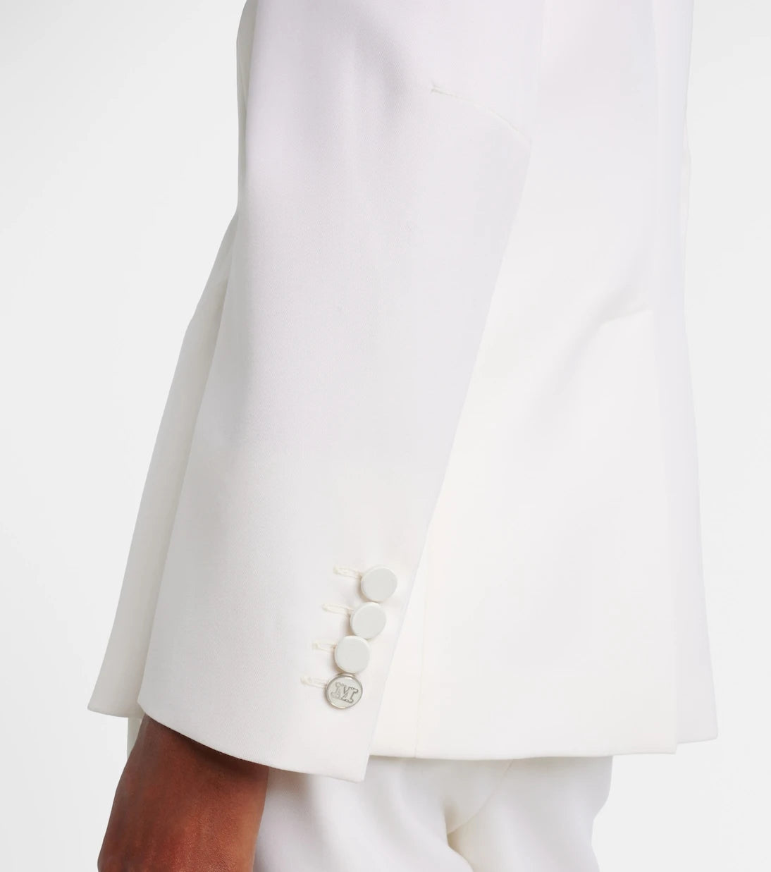 Max Mara - Satin-trimmed virgin wool gabardine blazer