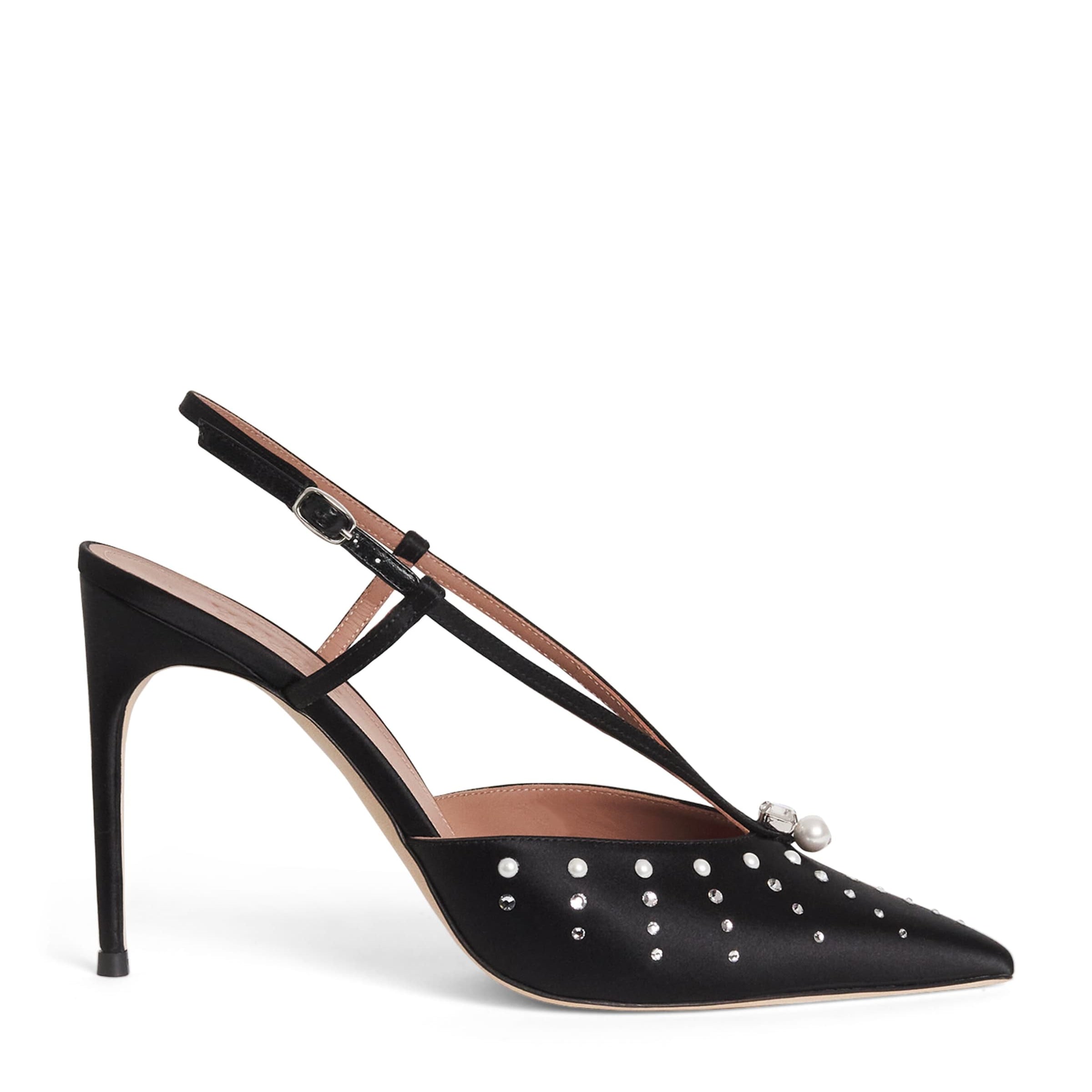 Satin Moore Slingback Pumps 90