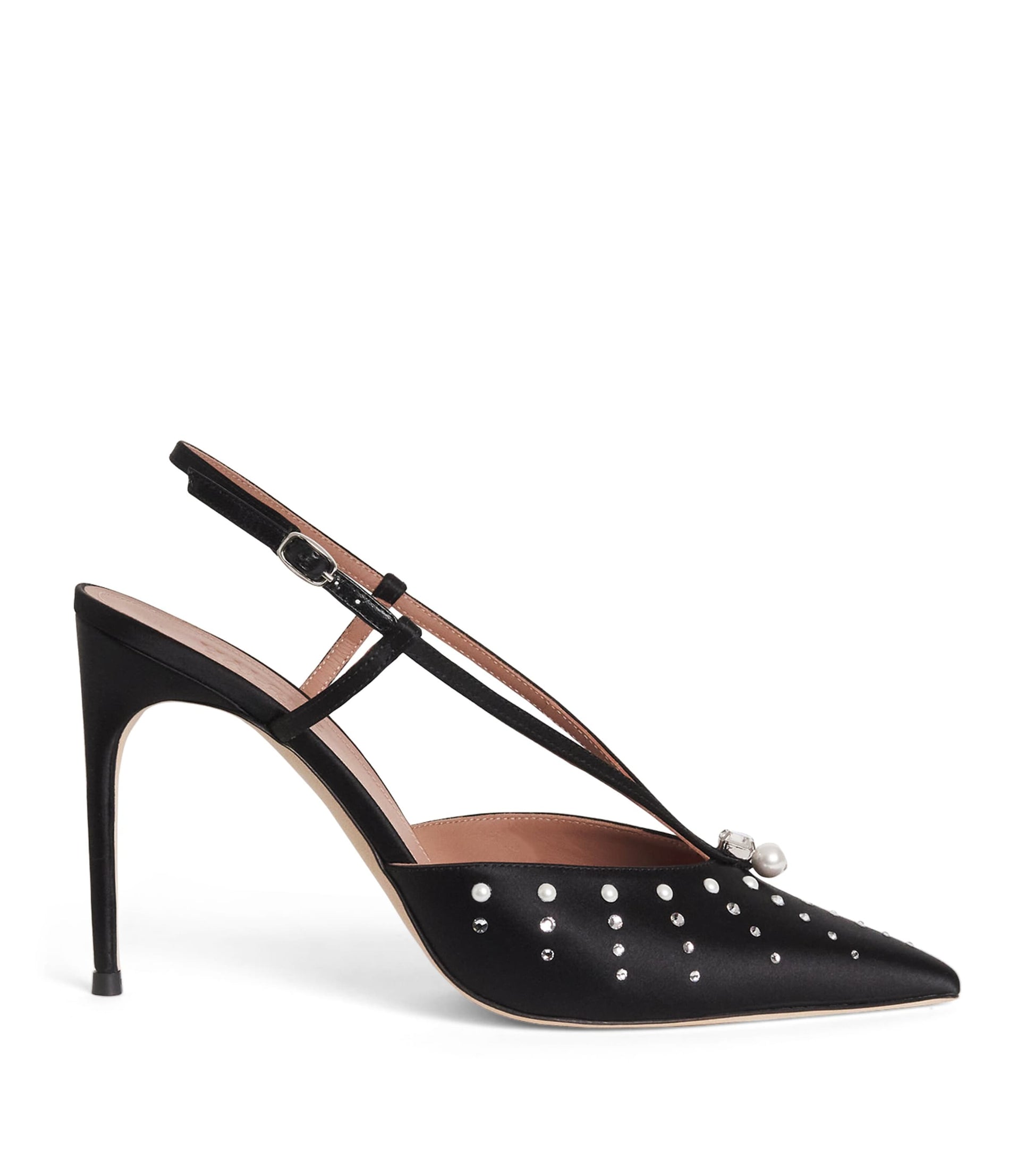 Satin Moore Slingback Pumps 90