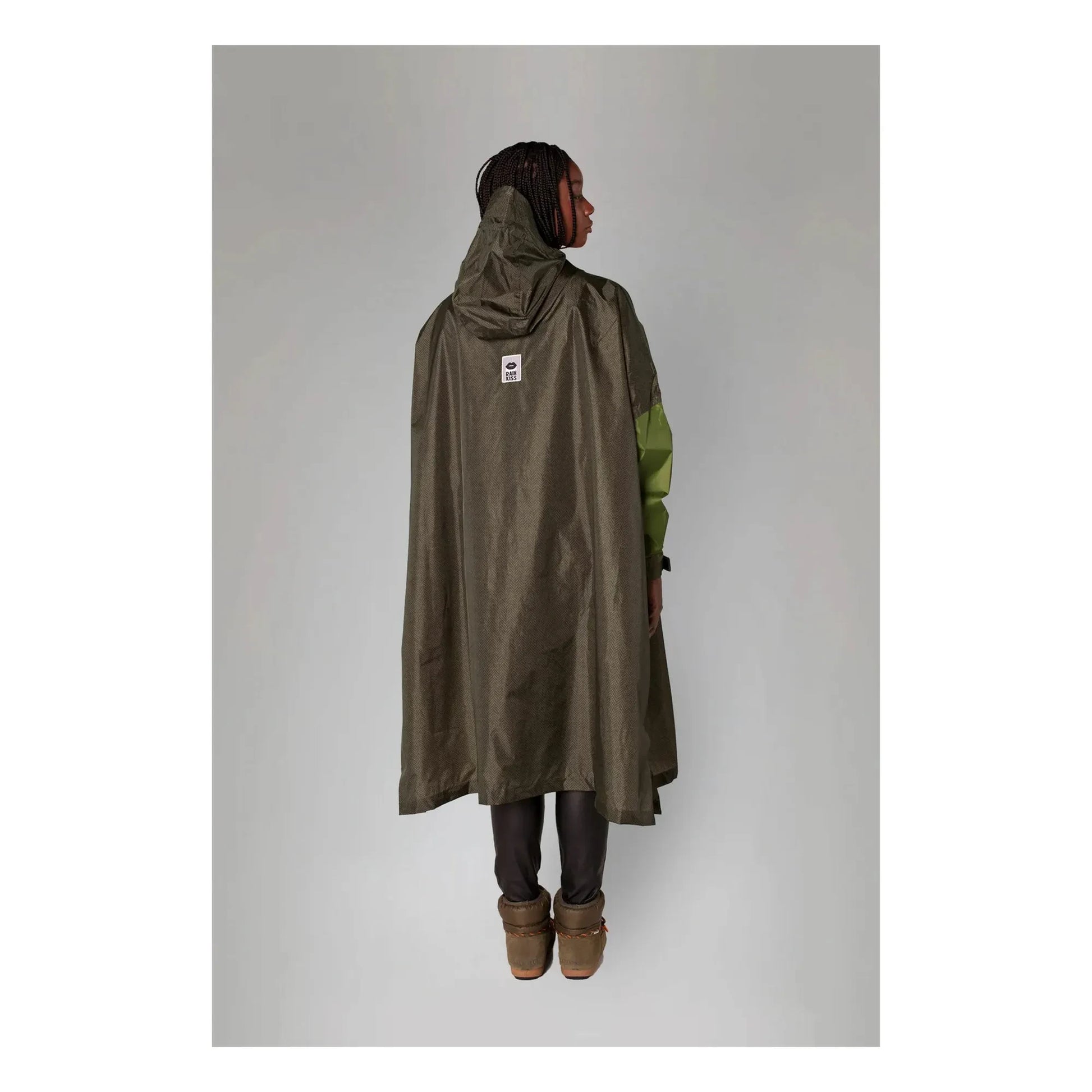 Rainkiss - Herringbone Raincoat Cape - Women's Collection | Brown