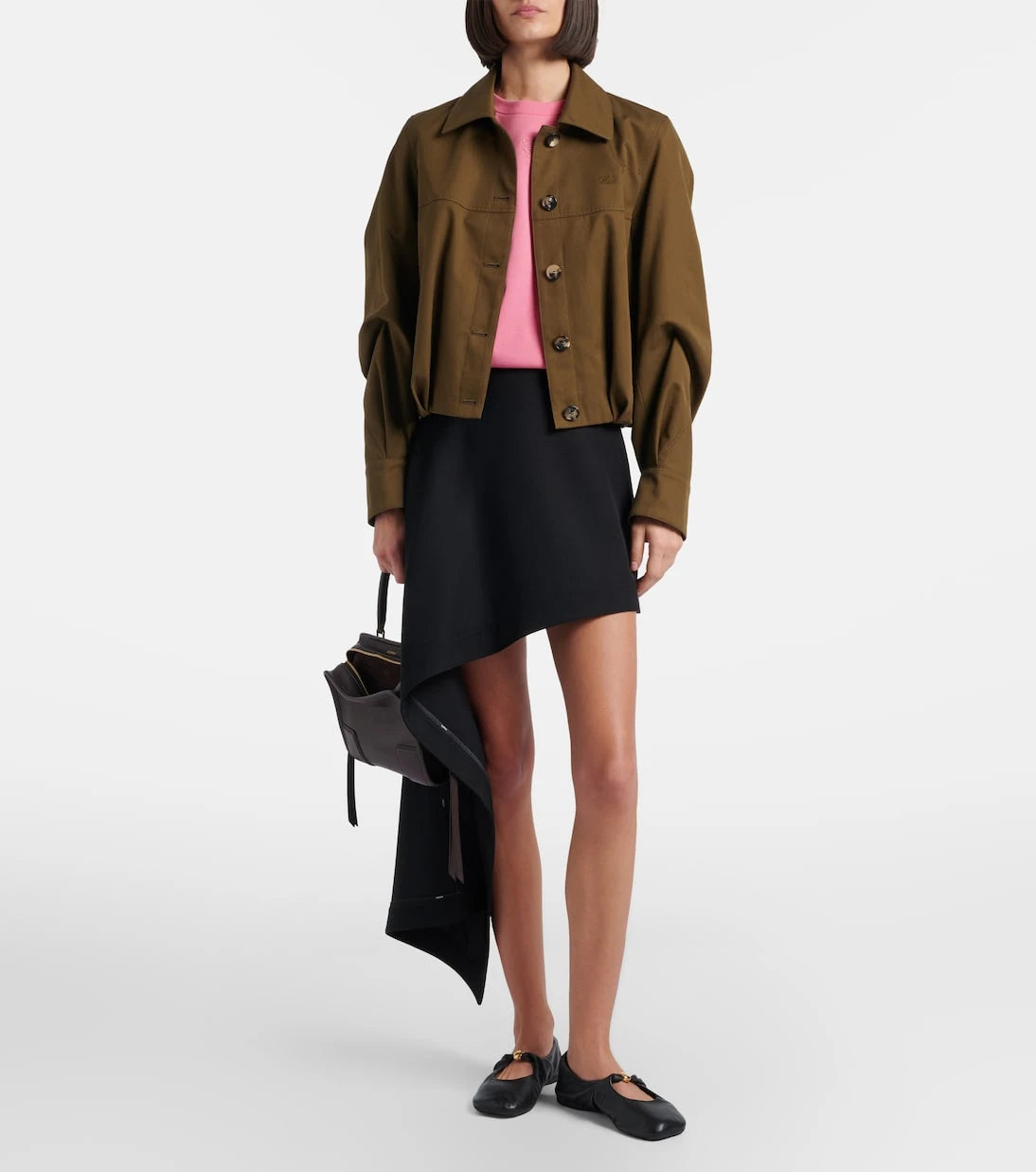 Loewe - Draped wool miniskirt