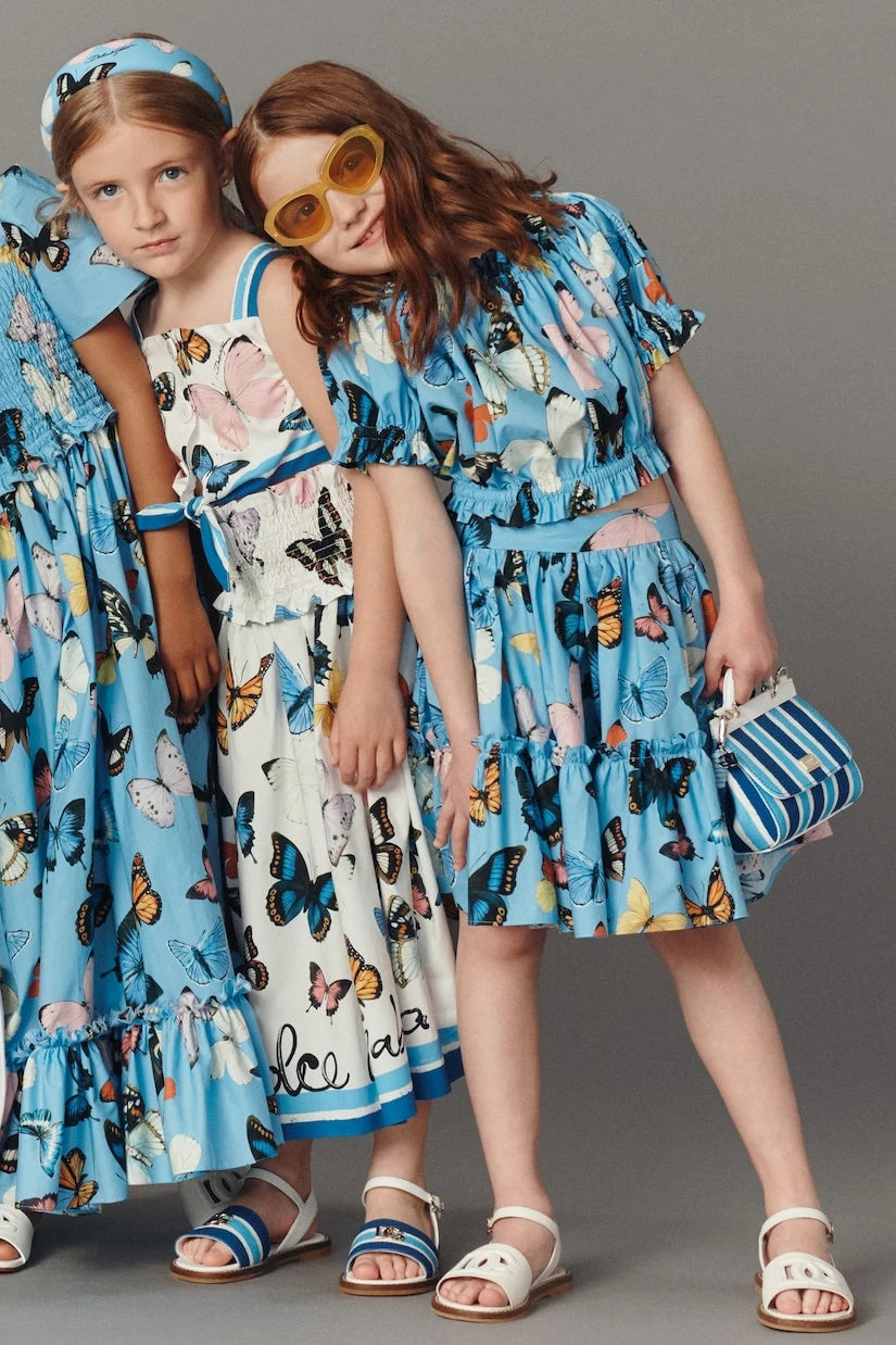 Dolce&Gabbana Kids - Printed cotton poplin top