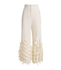Fringe Wide-Leg Trousers IVORY
