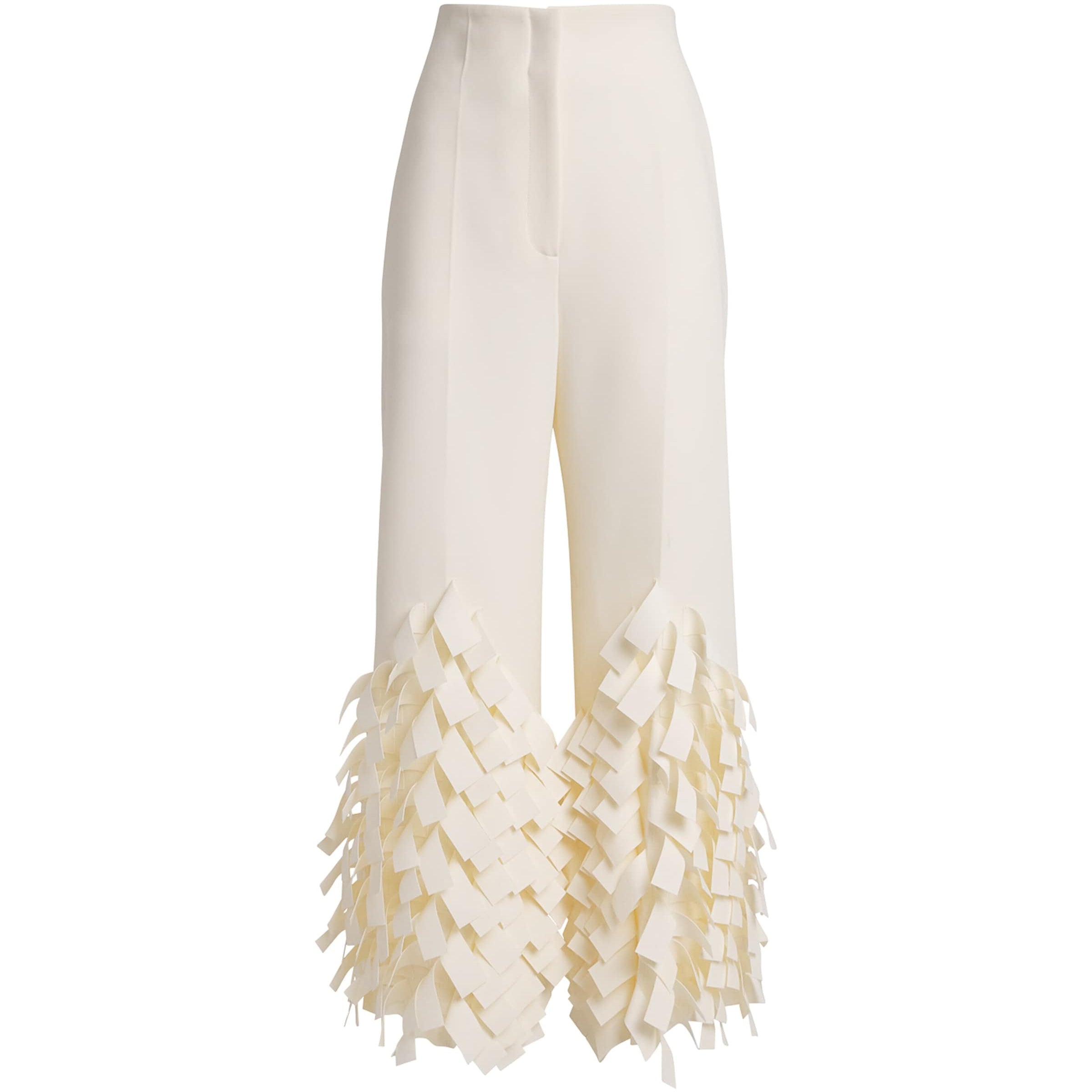 Fringe Wide-Leg Trousers IVORY