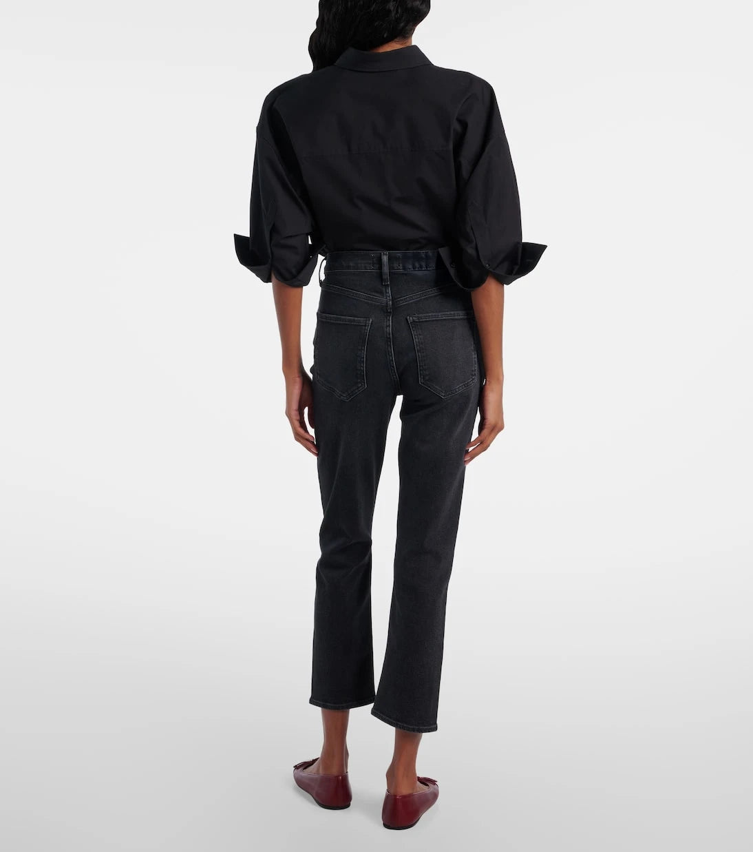 Agolde - Riley high-rise cropped slim jeans
