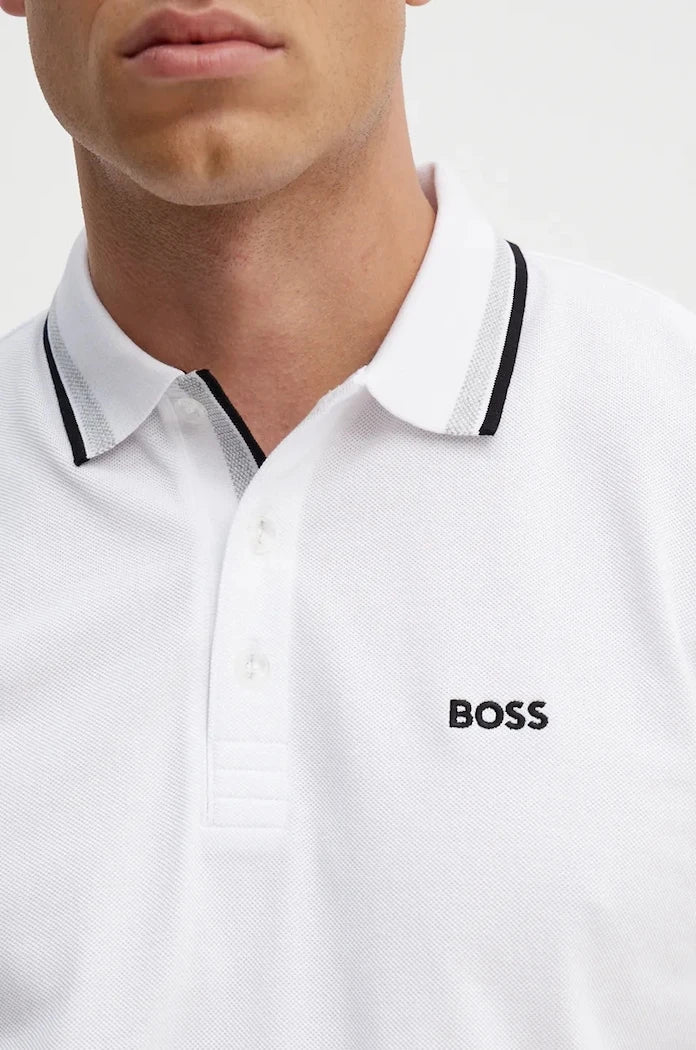 BOSS Green Pamuklu Yakalı Erkek Tişört Paddy