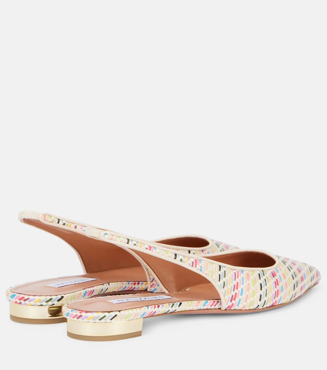Aquazzura - Purist Sling woven slingback flats